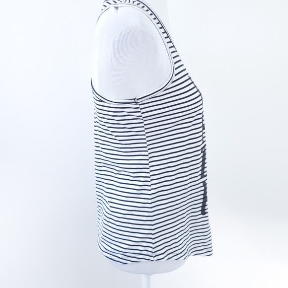 Work Hard Dream Hard Sleeveless Workout Tank Black Medium, Stripe, Athletic - Picture 5 of 6